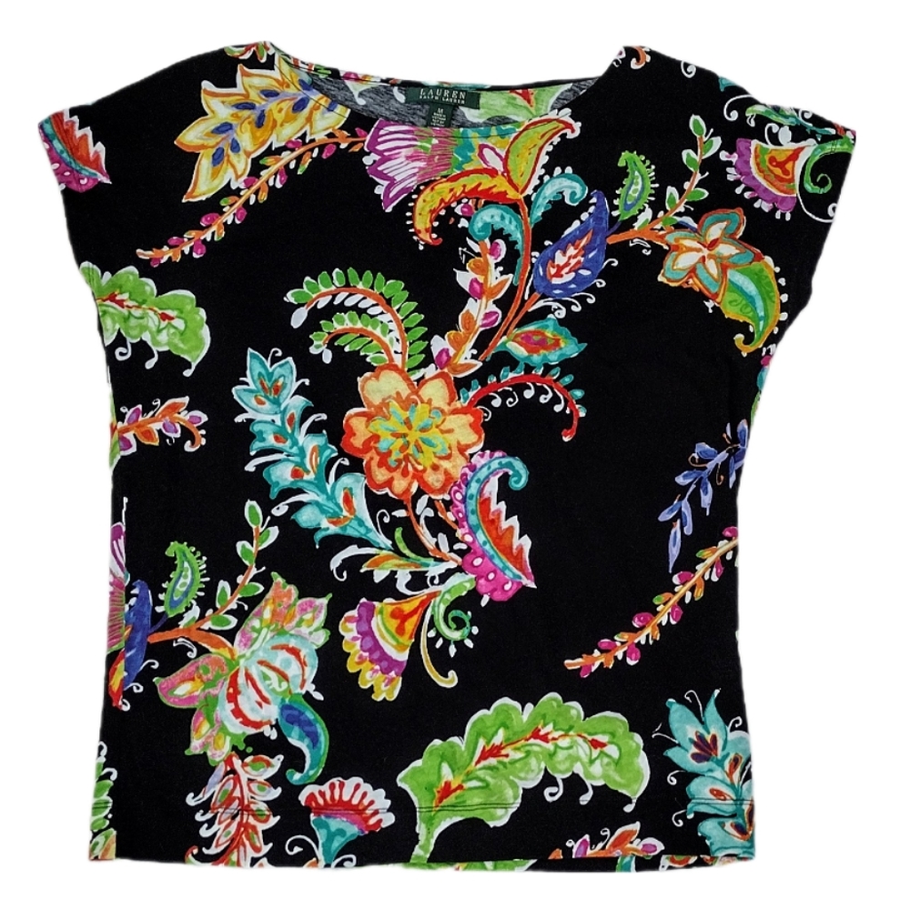 💥SALE!💥Lauren Ralph Lauren Floral Black Sleeveless Top